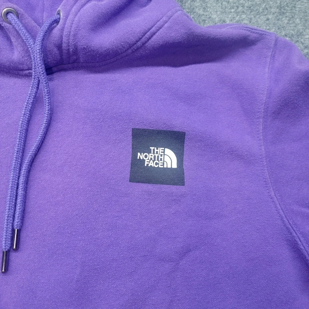 The North Face Mens Purple Box Logo Pullover Hoodie Sweatshirt Small NF0A3FRE